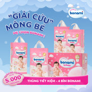 Thùng Tiết Kiệm - Combo 4 Bỉm Bonami (Tuỳ Chọn Size)